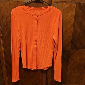 American Eagle Outfitters Orange Button-Down Shirt